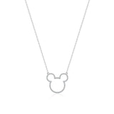 Precious Metal Mickey Mouse Crystal Outline Necklace