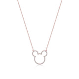 Precious Metal Mickey Mouse Crystal Outline Necklace