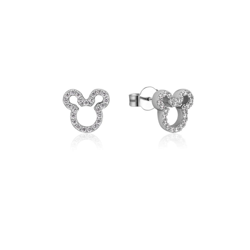 Precious Metal Mickey Mouse Crystal Outline Stud Earrings