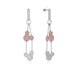 Precious Metal Mickey Mouse Crystal Drop Earrings