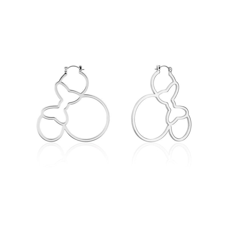 Disney_Minnie_Mouse_Bow_Silver_Hoop_Earrings_White_Gold_Couture_Kingdom_DSE1100