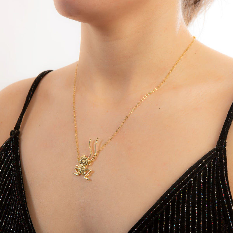 Model_Wearing_Disney_Mulan_Crikee_Couture_Kingdom_Yellow_Gold_Necklace