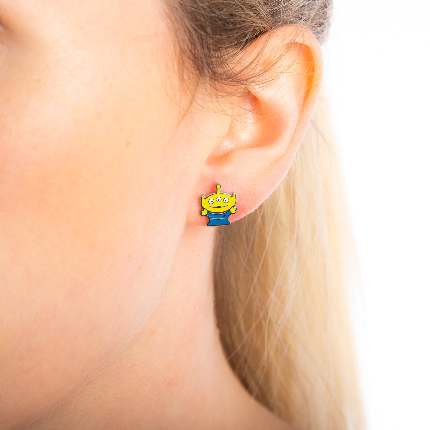 Disney_Pixar_ECC_Toy_Story_Alien_Stud_Earrings_on_Model_Stainless_Steel_Couture_Kingdom_SPE040