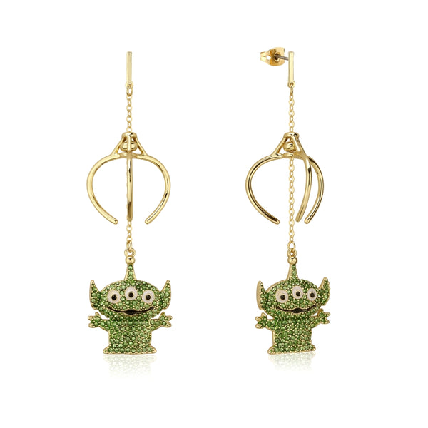 Green top alien earrings