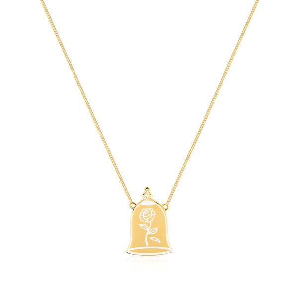 Disney_Princess_Belle_Beauty_Beast_Enchanted_Rose_Delicate_Necklace_Sterling_Silver_Yellow_Gold_Couture_Kingdom_SSDN036