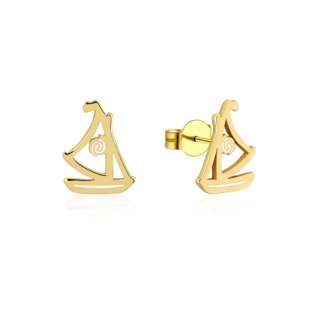 Disney_Princess_Moana_Wayfarer_Sterling_Silver_Yellow_Gold_Stud_Earrings_Couture_Kingdom_SSDE048
