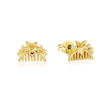 Disney_Princess_Mulan_Comb_Stud_Earrings_Yellow_Gold_Couture_Kingdom_DYE886