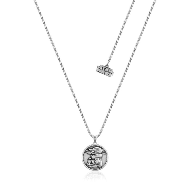 Disney_Star_Wars_Mandalorian_Grogu_Medallion_Necklace_White_Gold_Couture_Kingdom_SWN021