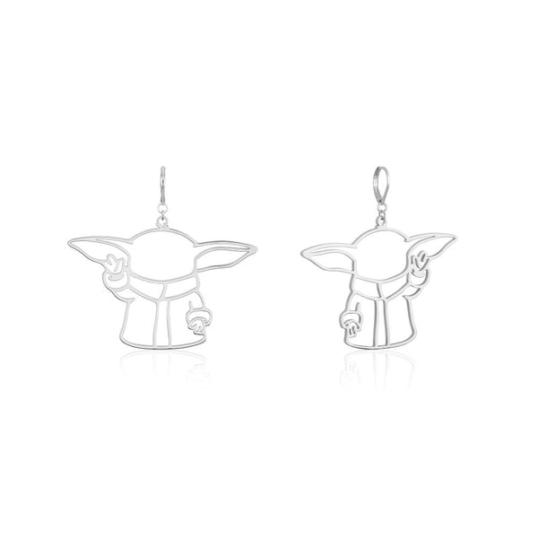 Disney_Star_Wars_Mandalorian_baby_Yoda_Grogu_Drop_Earrings_White_Gold_Couture_Kingdom_SWE018