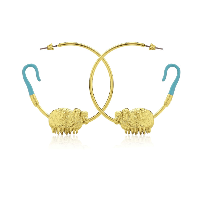 Disney_Toy_Story_Bo_Peep_Hoop_Earrings_Yellow_Gold_Couture_Kingdom_DYE1009