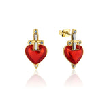 Disney_Villains_Evil_Queen_Snow_White_Heart_Dagger_Yellow_Gold_Earrings_Couture_Kingdom_DYE1091