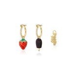 SNUE027_Streets_Strawberry_Paddle_Pop_Mini_Hoop_Crystal_Earrings_Yellow_Gold_Couture_Kingdom