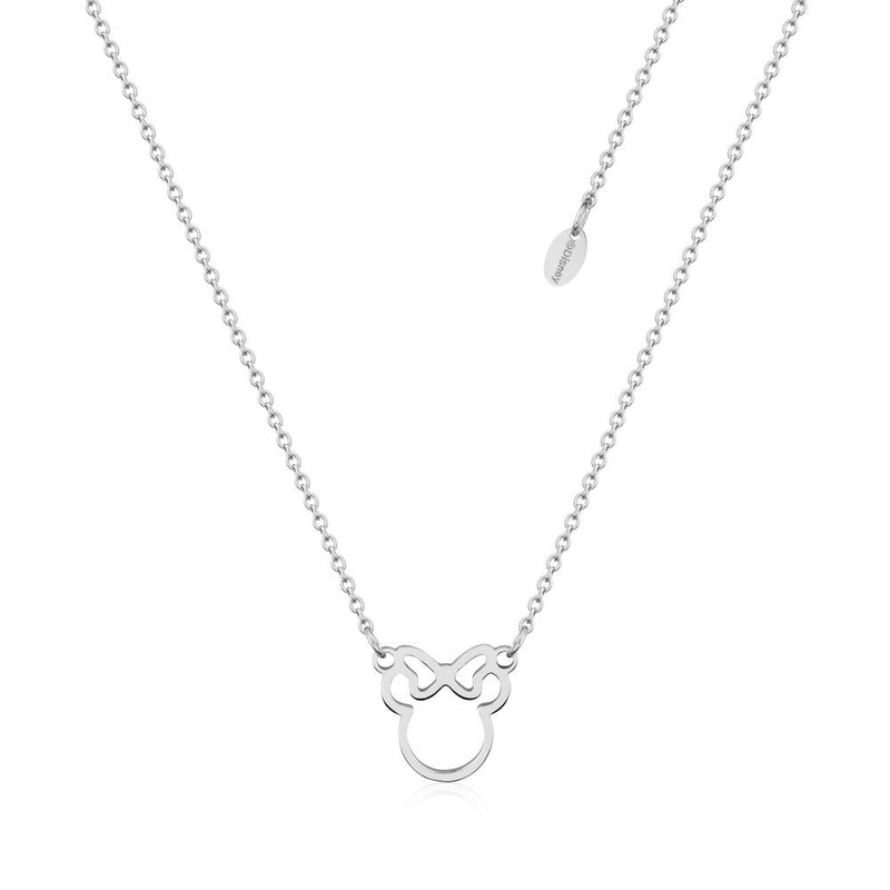 SPN019_Disney_Minnie_Mouse_Bow_Outline_Stainless_Steel_Necklace