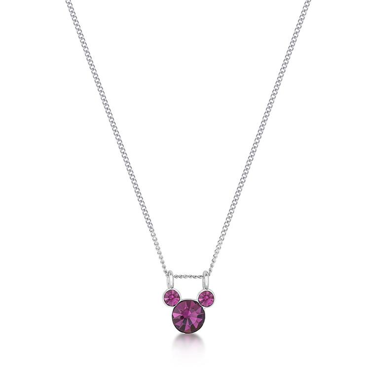 Disney Mickey February Birthstone Necklace - Disney Jewellery
