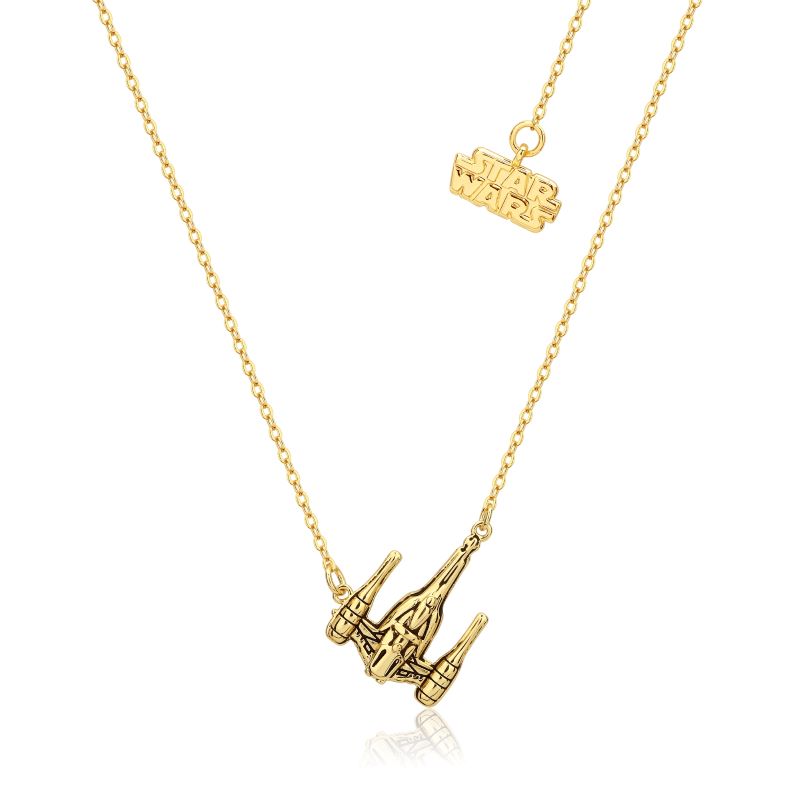 Star_Wars_Jewelry_Mandalorian_Grogu_N1Starfighter_Yellow_Gold_Necklace_Sterling_Silver_Couture_Kingdom_SSWN004